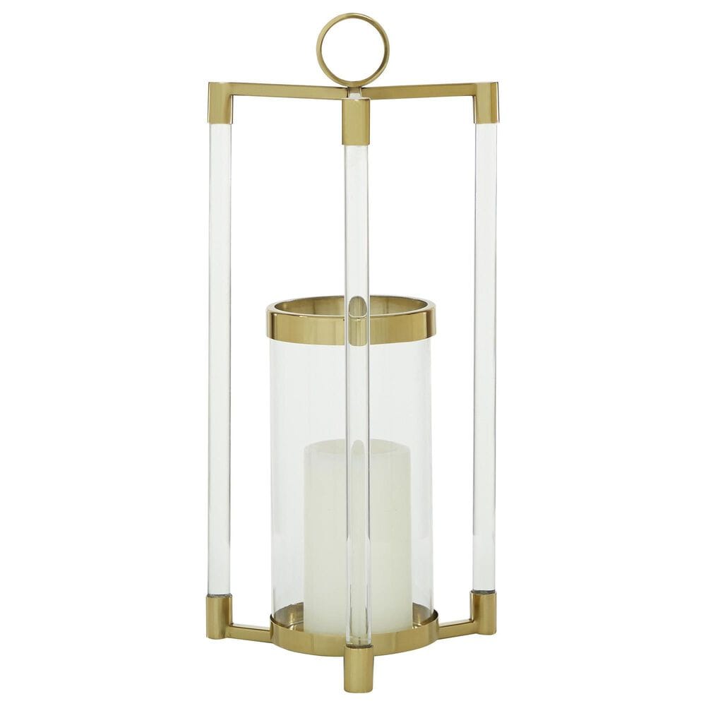 Maple and Jade 23" Contemporary Lantern in Gold and Clear, , large