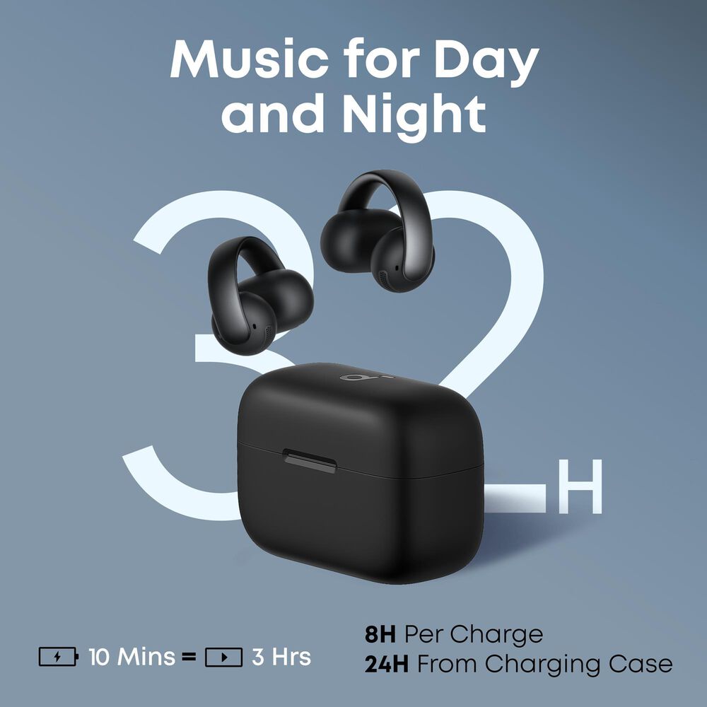 Anker AeroClip Open-Ear Clip-On Earbuds in Midnight, , large