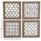 Maple and Jade 19" x 19" Square Home Wall Decor with Trellis Cutouts in Brown and Silver (Set of 4), , large