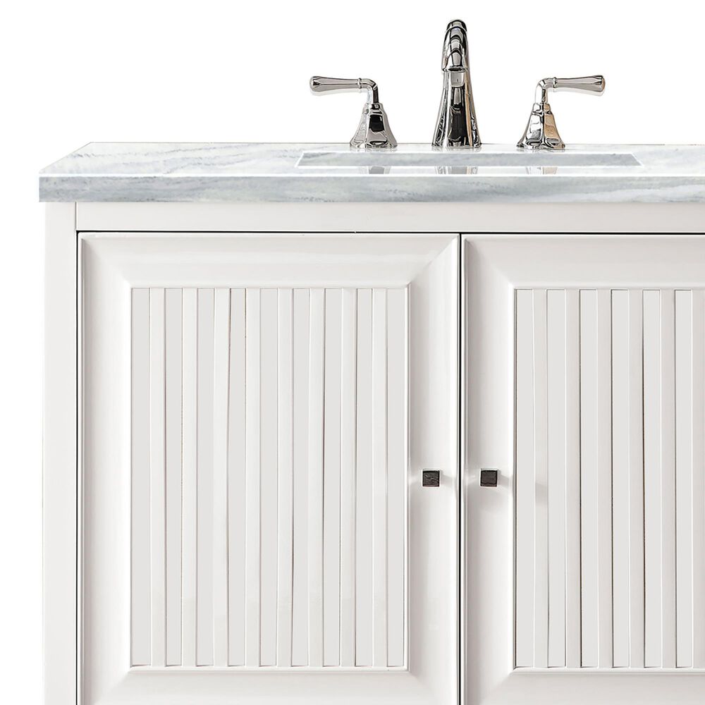 James Martin Vanities Athens 36&quot; Single Bathroom Vanity in Glossy White with 3 cm Arctic Fall Solid Surface Top and Rectangular Sink, , large