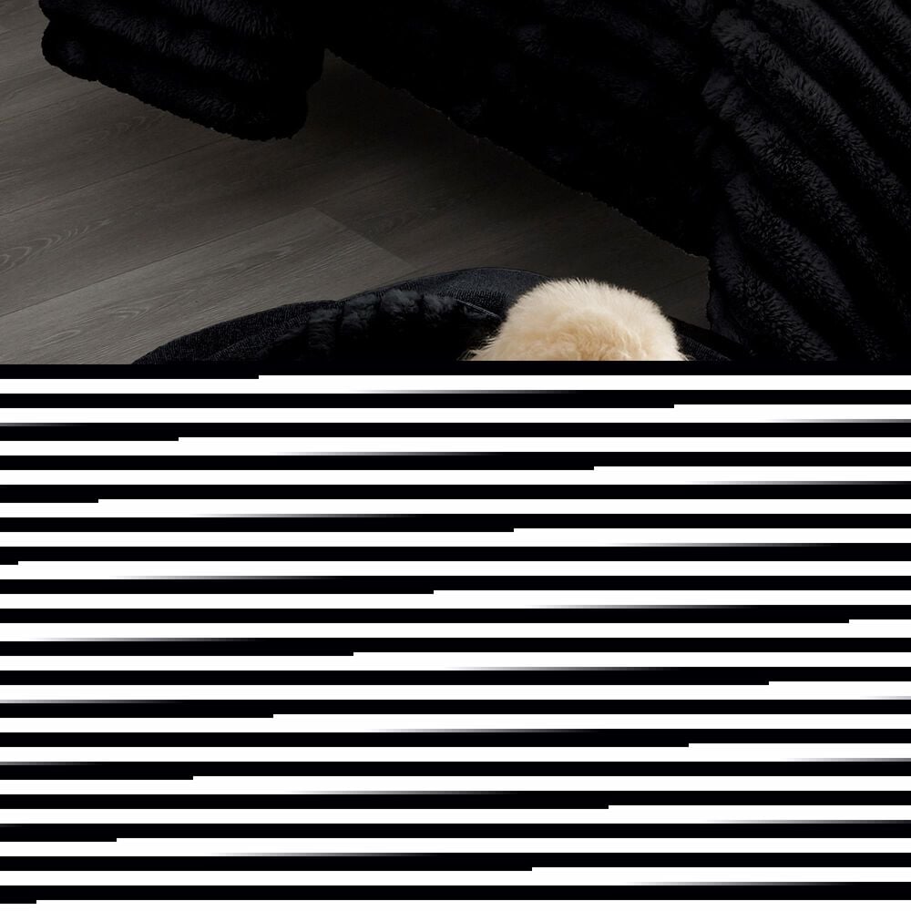 Hallmart Collectibles Hooded Medium Round Cuddler Pet Bed in Black, , large