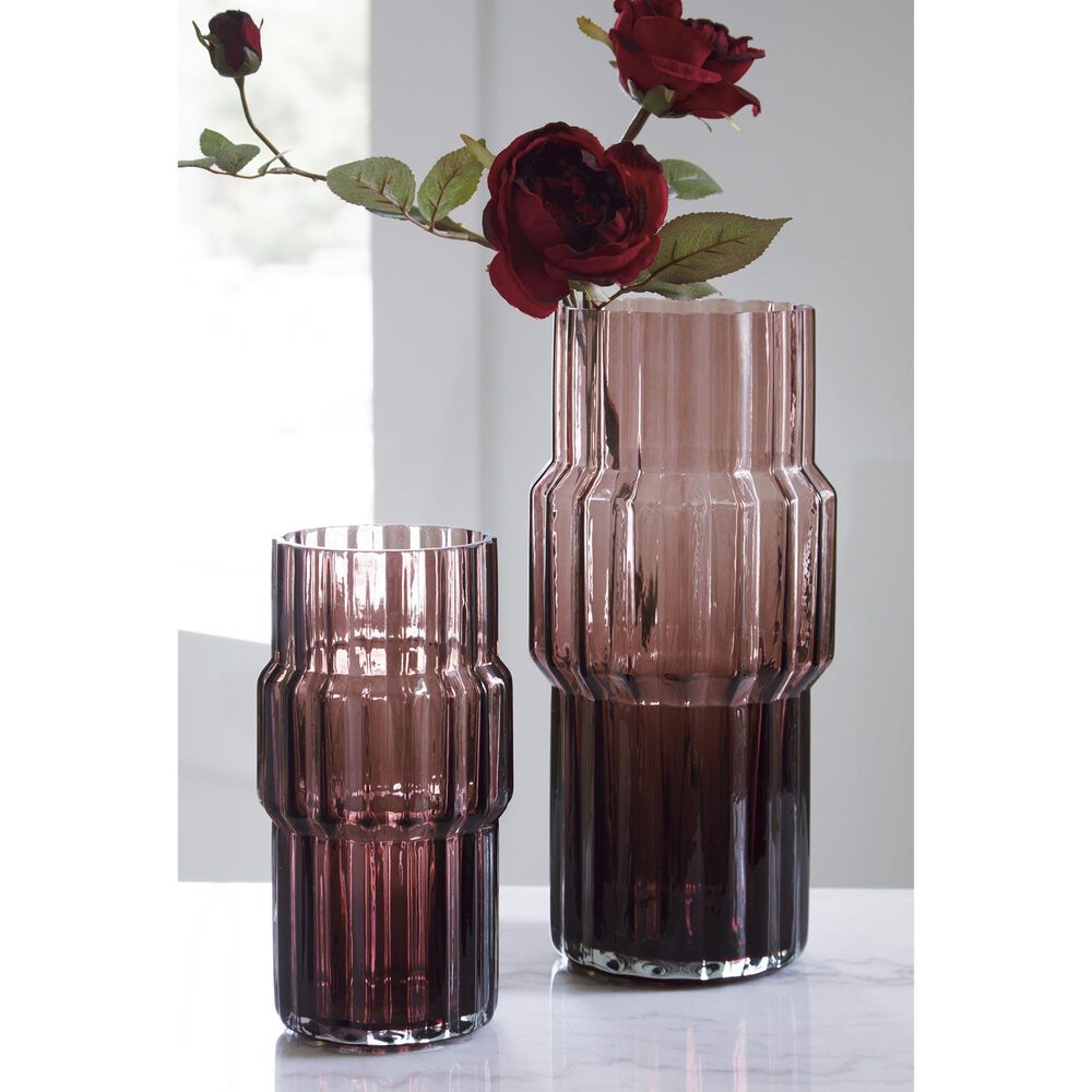 Ashley Dorlow 9&quot; Vase in Mauve &#40;Set of 2&#41;, , large