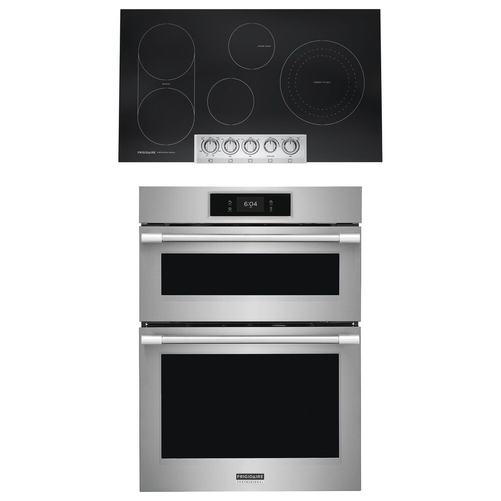 Frigidaire Professional Professional 2-Piece Kitchen Package with 30" Microwave Combination Wall Oven and 36" Electric Cooktop in Stainless Steel, , large