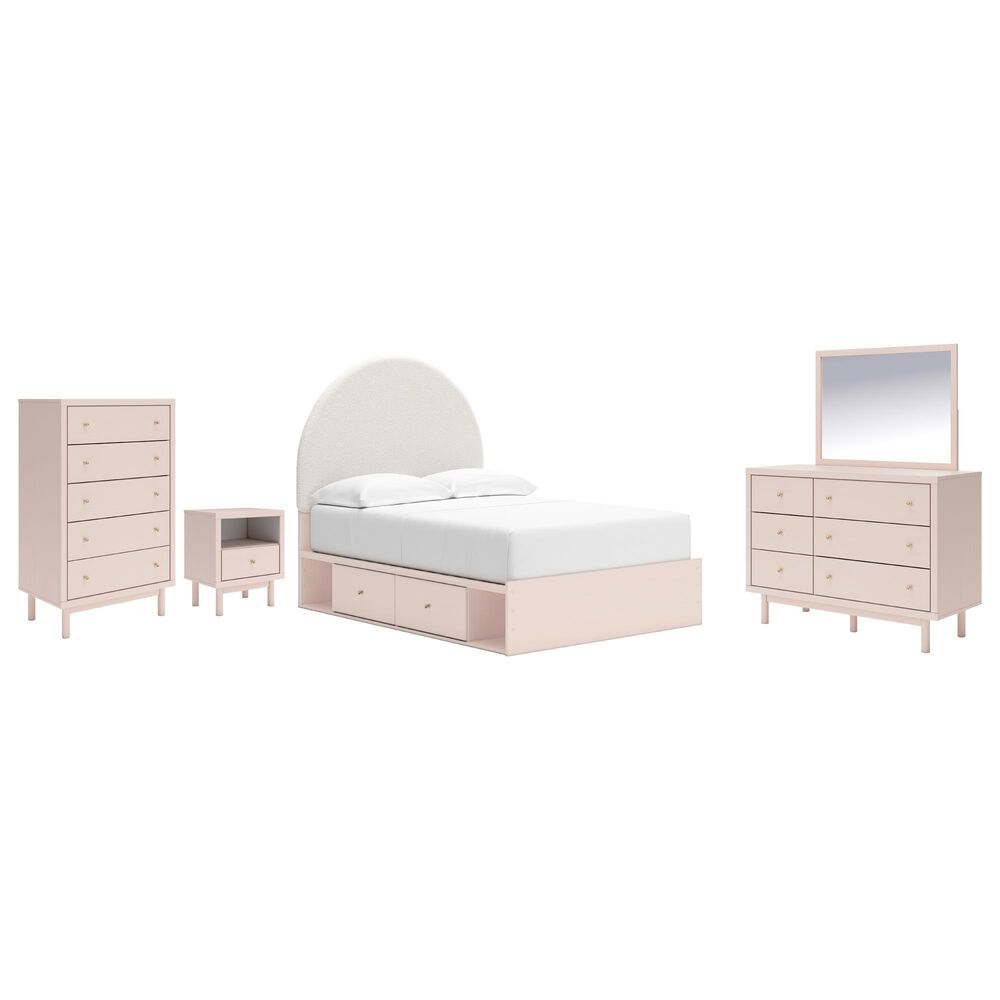 Ashley 5-Piece Full Double Storage Bed Set in Pink, , large