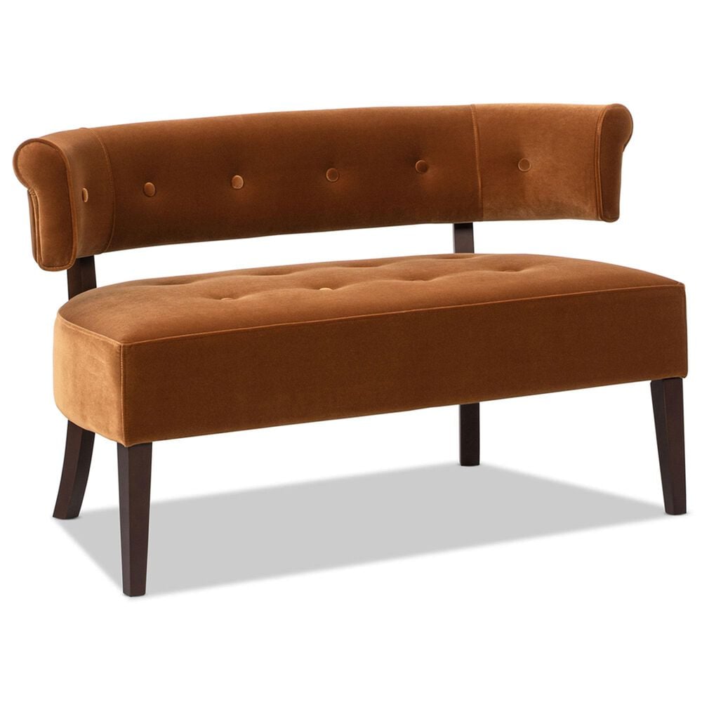 Jennifer Taylor Home Jared Bench Settee in Burnt Orange Velvet, , large