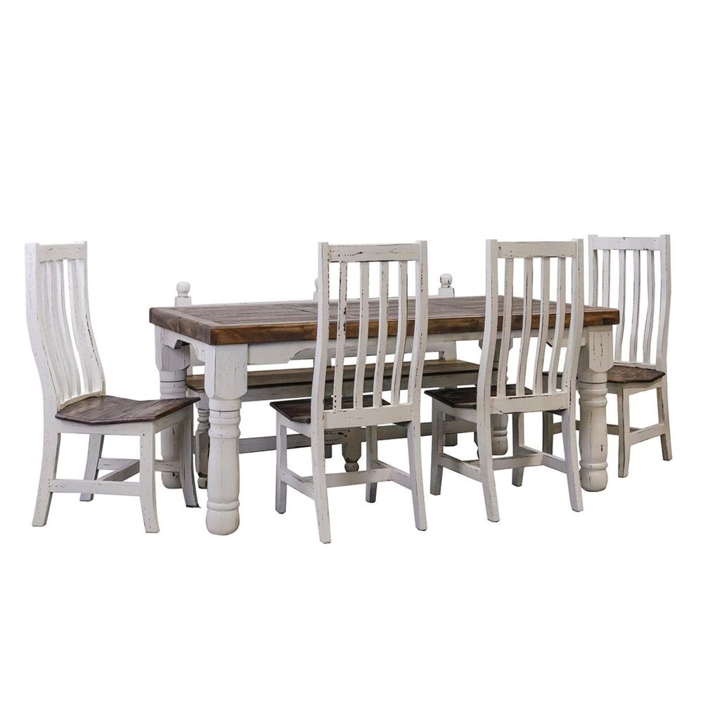 Rustic Imports Santa Rita 6-Piece Dining Set in Aged White, , large
