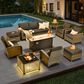 HOMLUX 10-Piece Conversation Patio Set in Black, , large