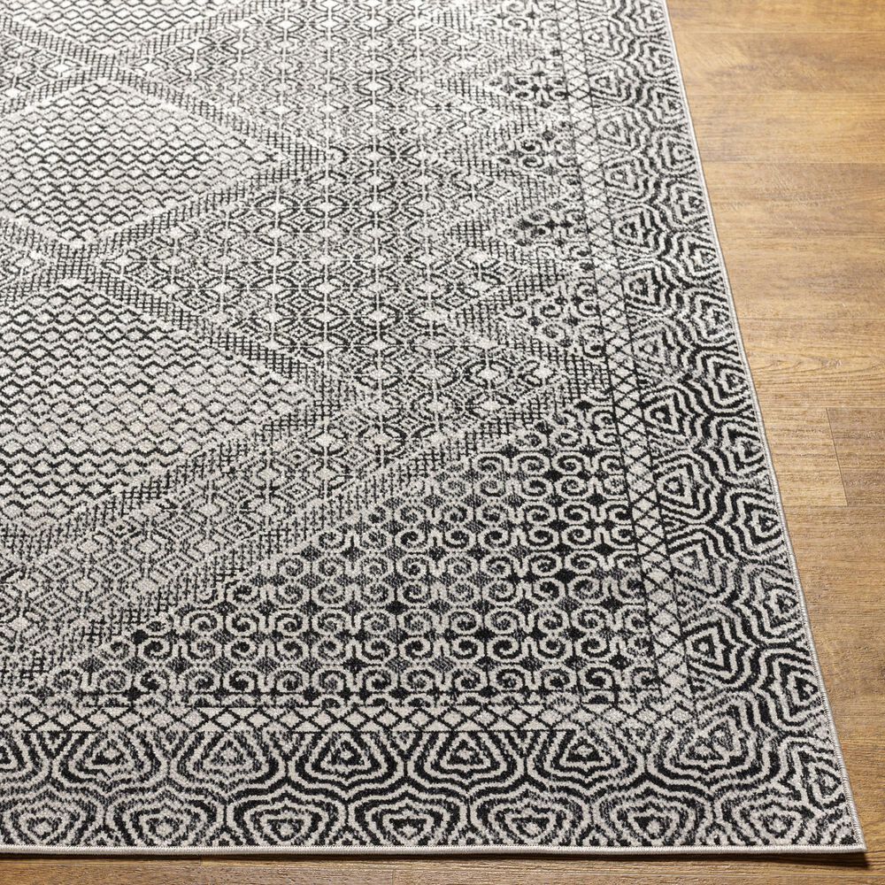Surya Lavadora LVR-2342 2&#39;7&quot; x 7&#39;3&quot; Black, Gray and Light Gray Runner, , large
