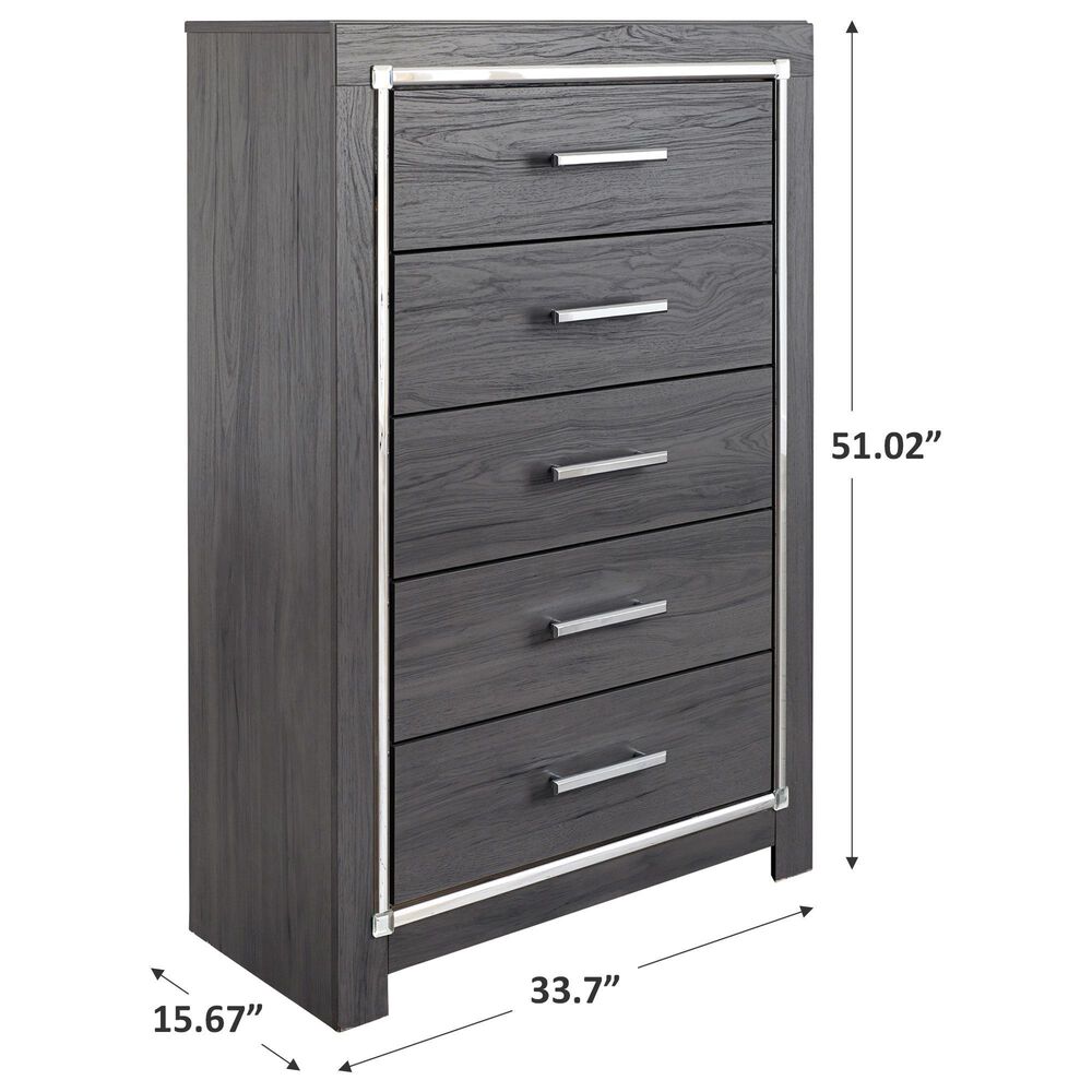 Ashley Lodanna 5-Drawer Chest in Gray, , large