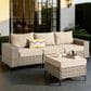 HOMLUX 4-Piece Patio Modular Sofa and Ottoman Set in Beige, , large