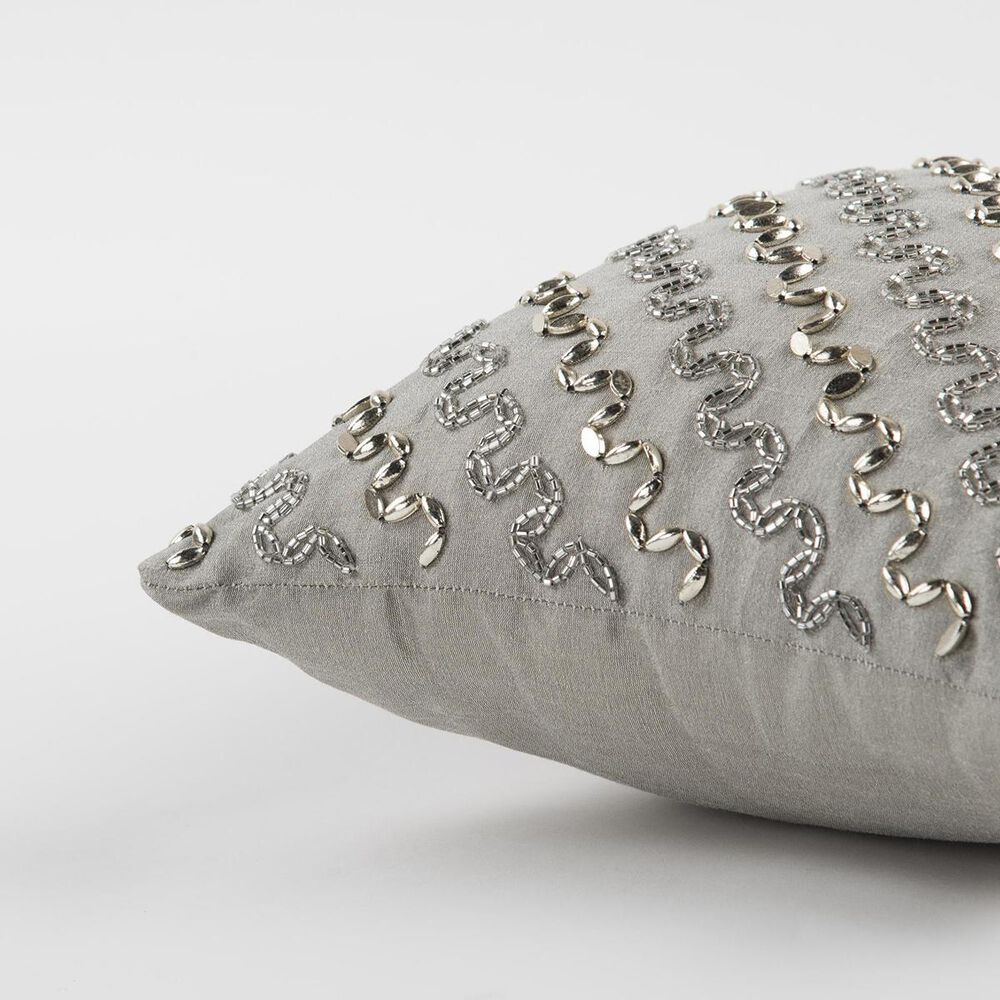 Rizzy Home 12&quot; x 12&quot; Poly Fill Pillow in Silver, , large