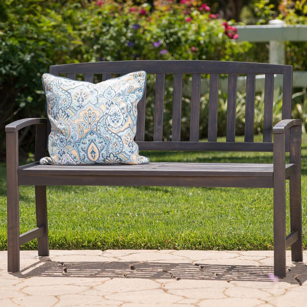 Hearth and Haven Loja Patio Bench in Dark Grey, , large