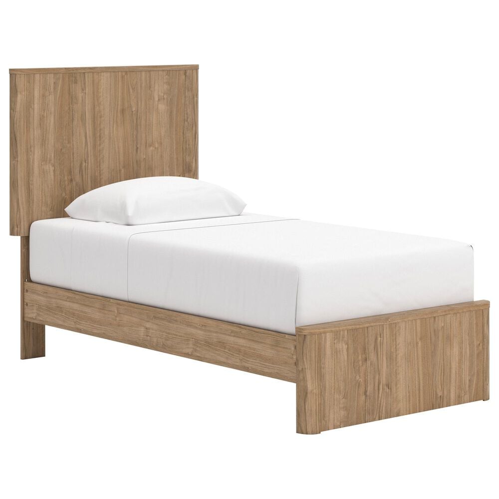 Ashley Gramburg 2 Piece Twin Platform Panel Bedroom Set in Warm Brown, , large