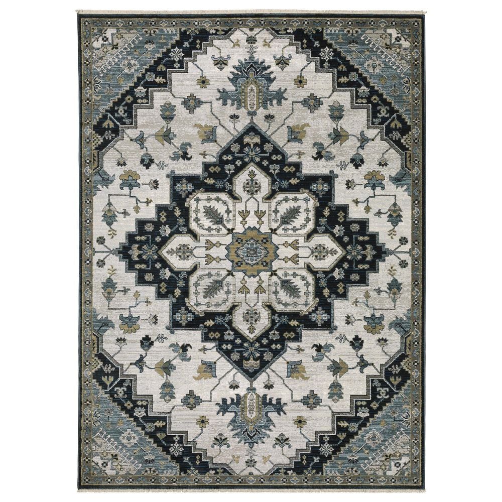 Oriental Weavers Keira Blue and Grey 9&#39;10&quot; x 12&#39;10&quot; Area Rug, , large