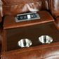Crystal City Keily Manual Reclining Sofa with Dropdown Table in Brown, , large