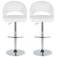 LumiSource Renee Adjustable Swivel Bar Stool with White Faux Leather Upholstery in Chrome (Set of 2), , large