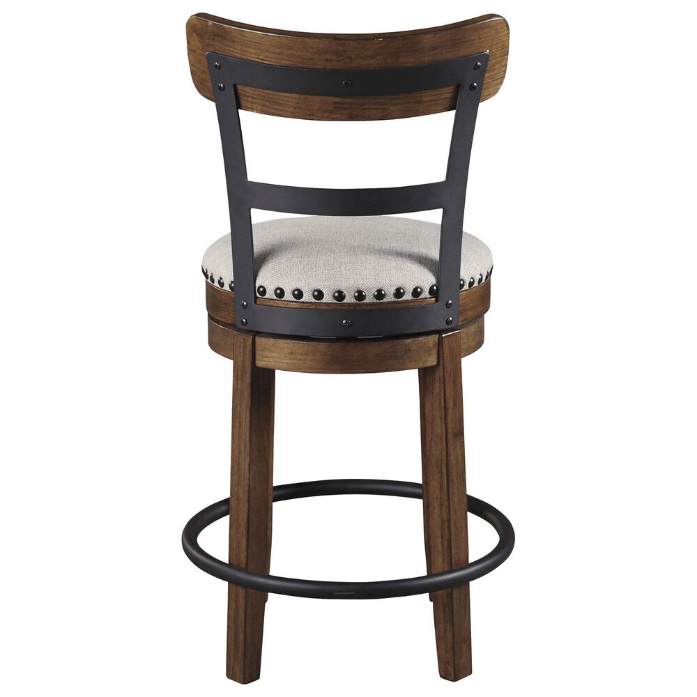 Ashley Valebeck 24.5&quot; Counter Stool with Back in Brown and Black, , large