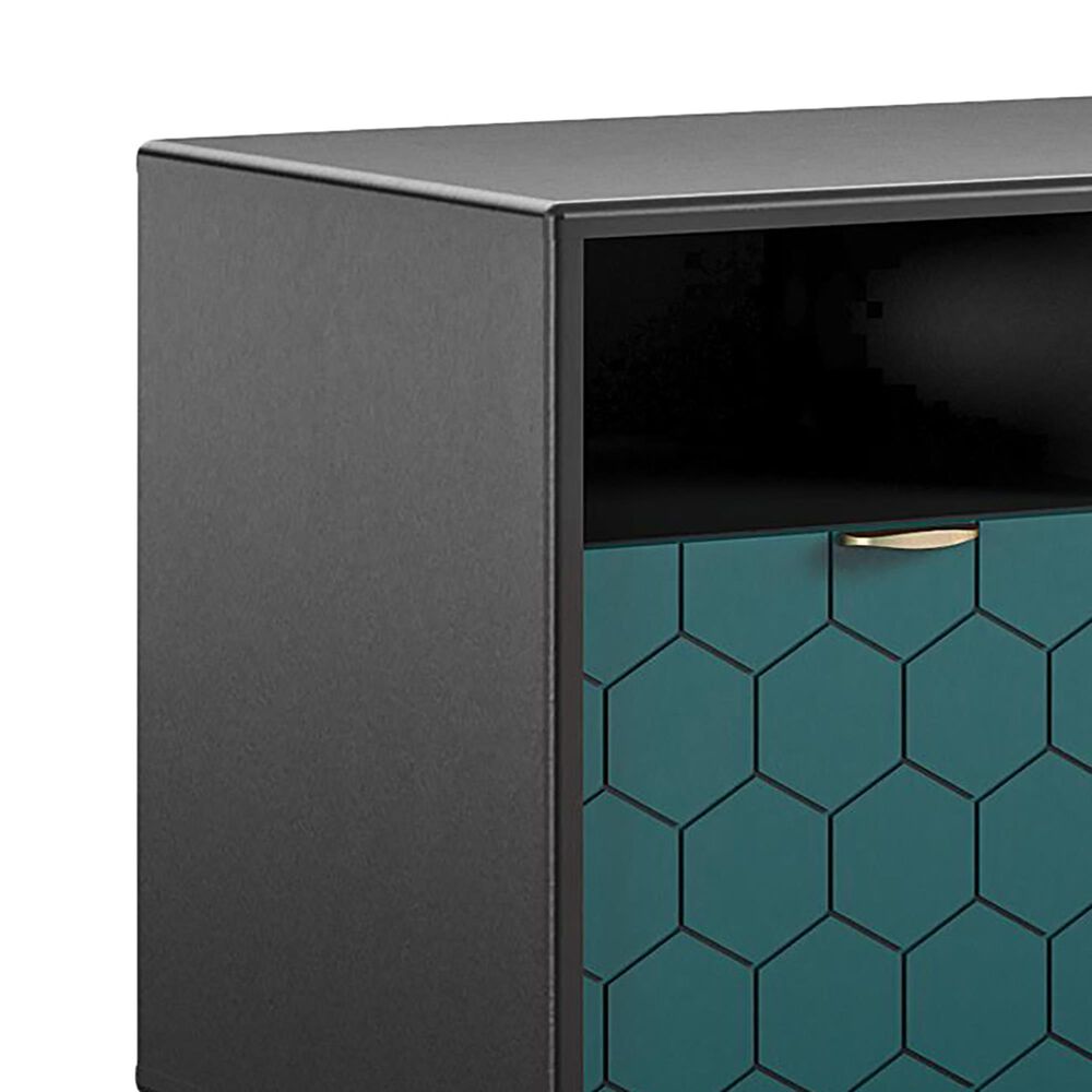 DHP Olivia 59.61&quot; TV Stand in Black and Geometric Pattern, , large