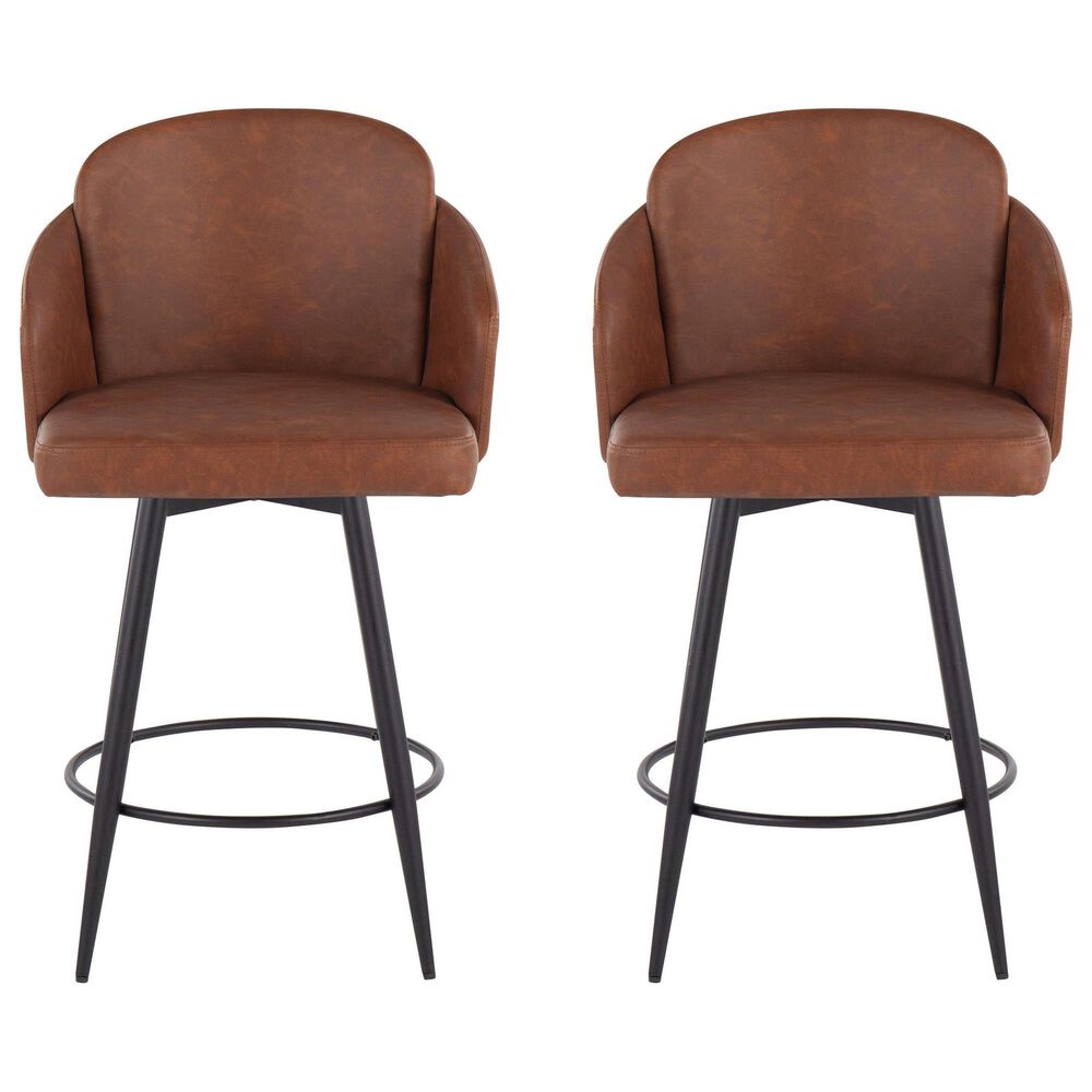 Lumisource Dahlia 26&quot; Swivel Counter Stool in Camel &#40;Set of 2&#41;, , large
