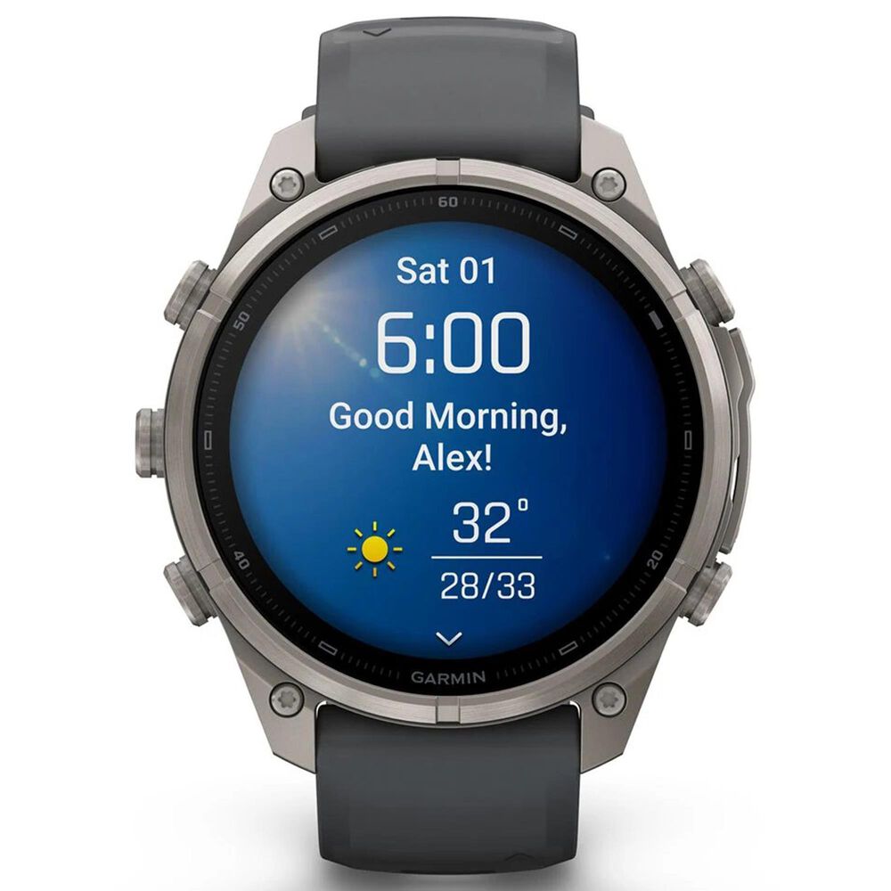 Garmin fenix 9 Pro Smartwatch 47mm Titanium with Graphite and Black Silicone Band, , large