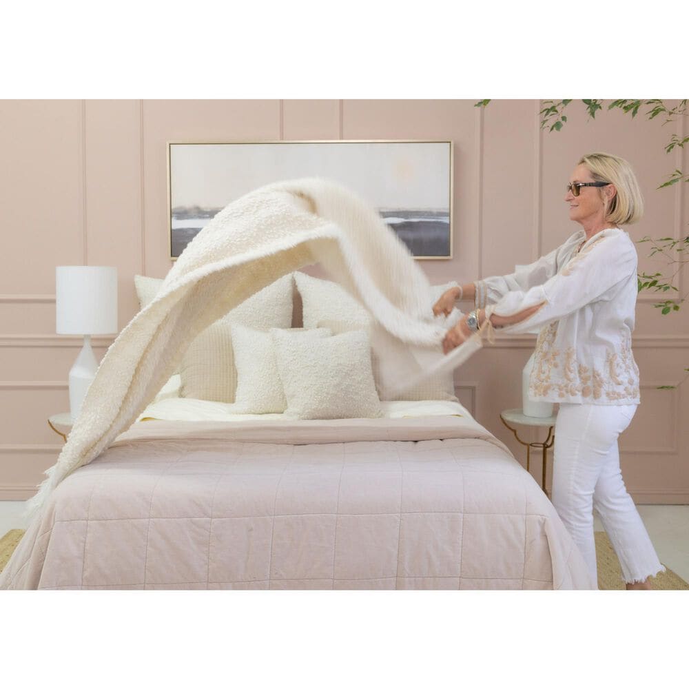 Pom Pom At Home Murphy 20" Square Throw Pillow in Ivory, , large
