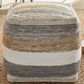 Ashley Josalind Pouf in White, Honey, Gray and Brown, , large
