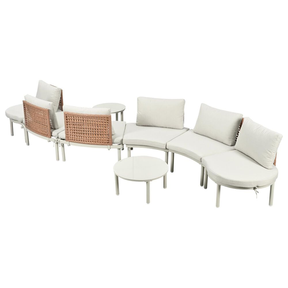 HOMLUX 8-Piece Patio Sofa Furniture Set in Beige, , large