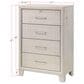 Crown Mark Charlie 4-Drawer Chest in White, , large