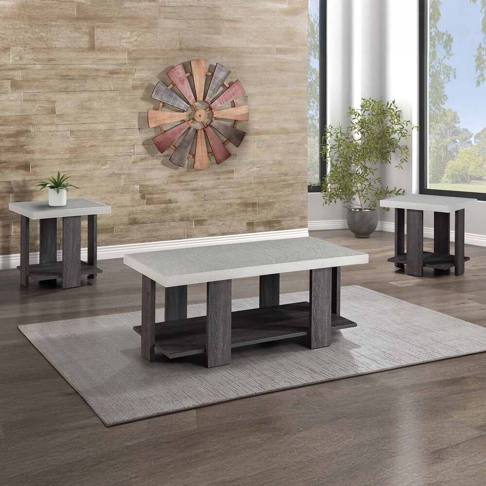 Crown Mark Boris 3-Piece Cocktail Table Set in Gray, , large