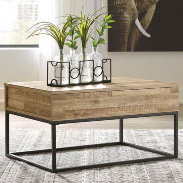 Ashley Gerdanet Lift Top Coffee Table in Natural, , large