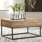 Ashley Gerdanet Lift Top Coffee Table in Natural, , large