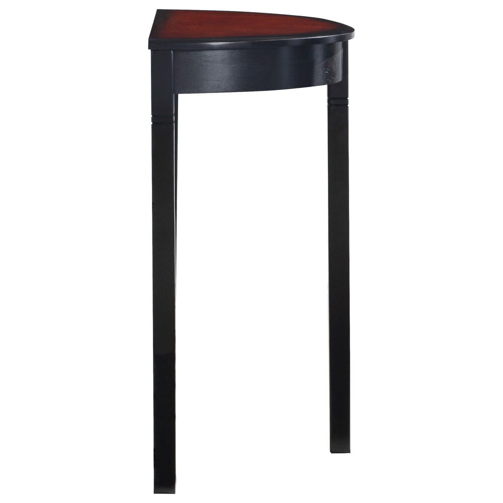 Linon Home Decor Camden Demi Lune Console Table in Black Cherry and Espresso, , large