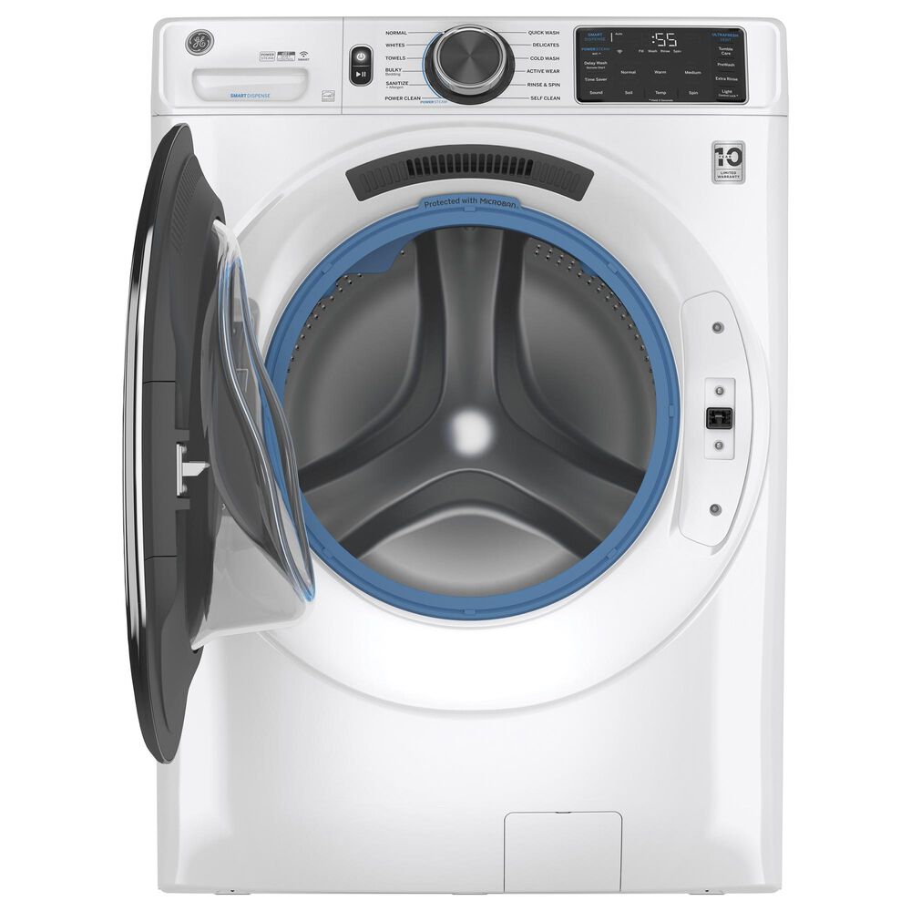 GE Appliances 4.8 Cu. Ft. Front Load Washer with Steam in White, , large