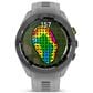Garmin Approach S70 Smartwatch 41mm Black and Amp Yellow Ceramic Bezel Case with Powder Gray Silicone Band, , large