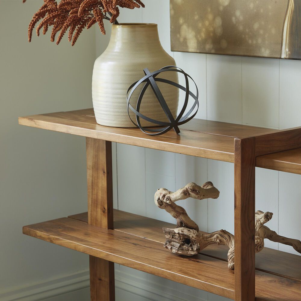 Ashley Fayemour Console Sofa Table in Warm Honey Brown, , large