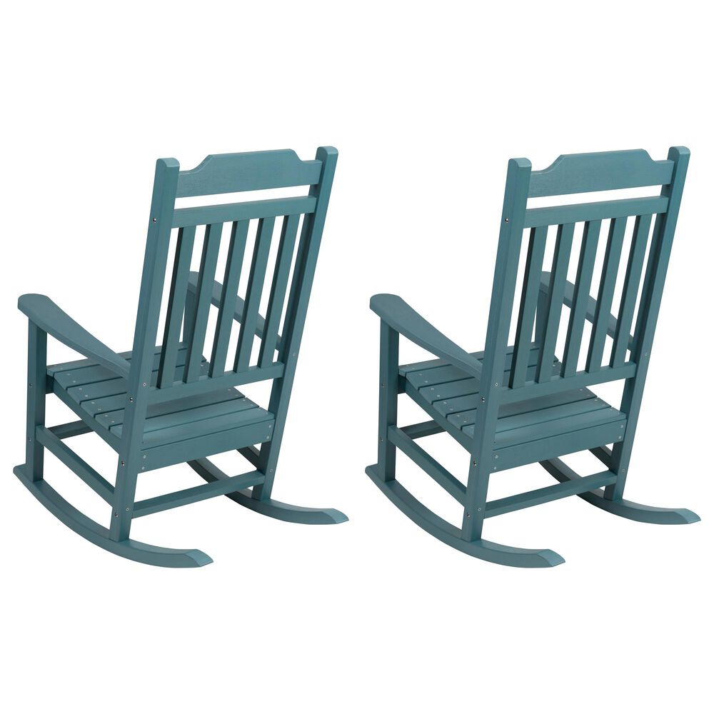 Blue Winston Rocker Flash Furniture Winston Patio Rocking Chair in Blue (Set of 2) | NFM
