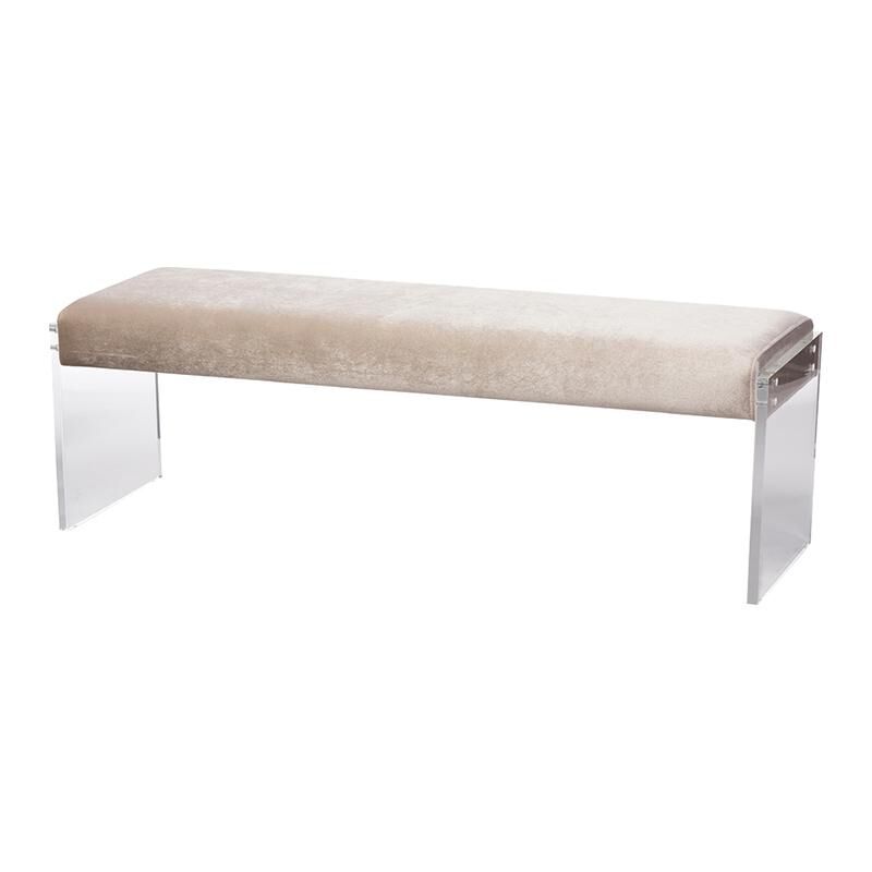 Baxton Studio Hildon Upholstered Lux Bench in Beige NFM