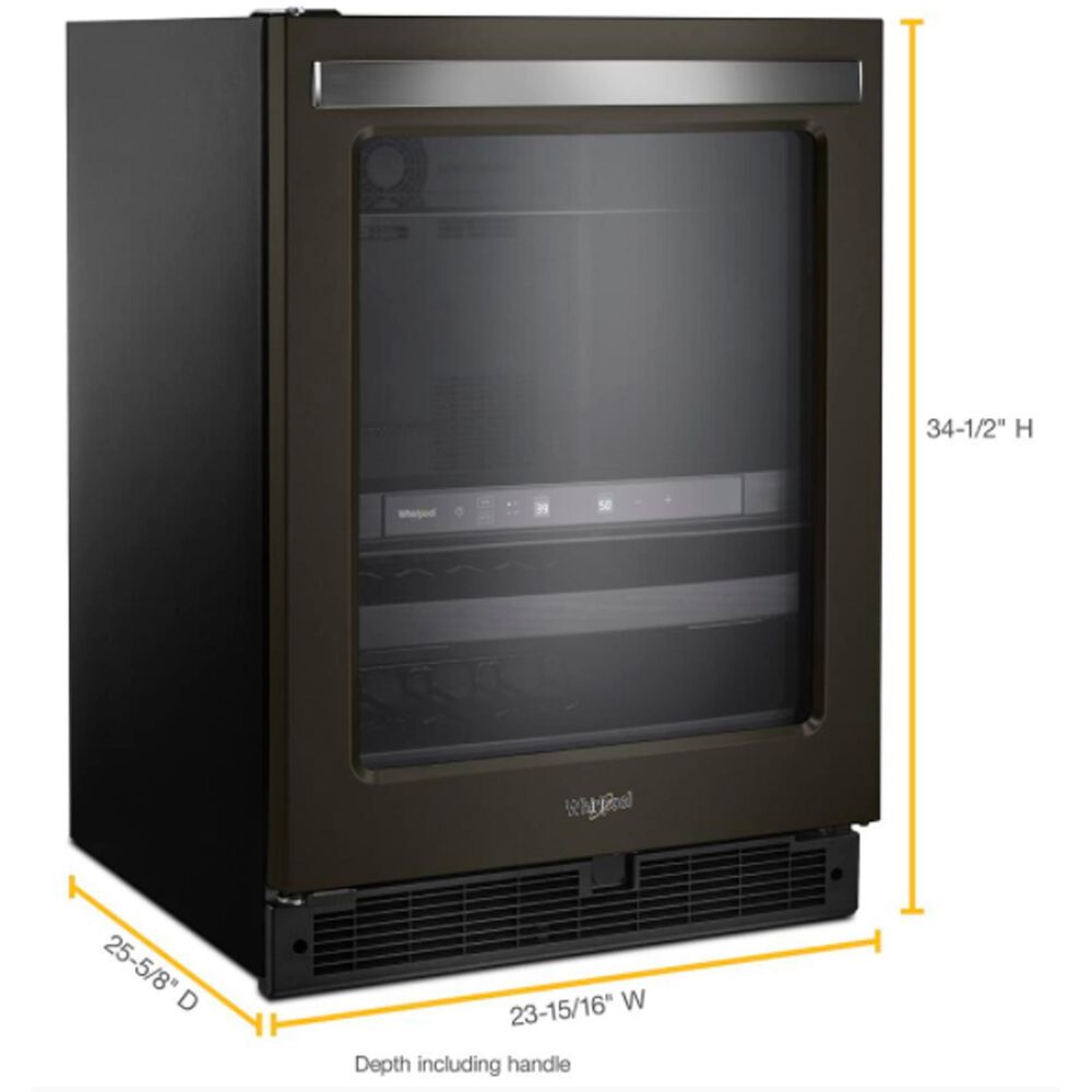 Whirlpool 24&quot; 5.2 cu. ft. Undercounter Beverage Center in Black Stainless Steel, , large