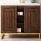 James Martin Vanities Alicante 39.5" Single Bathroom Vanity in Mid Century Acacia and Radiant Gold with 5 cm White Glossy Resin Top and Rectangular Sink, , large