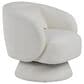 LumiSource Zara Swivel Accent Chair with Pillow in White, , large