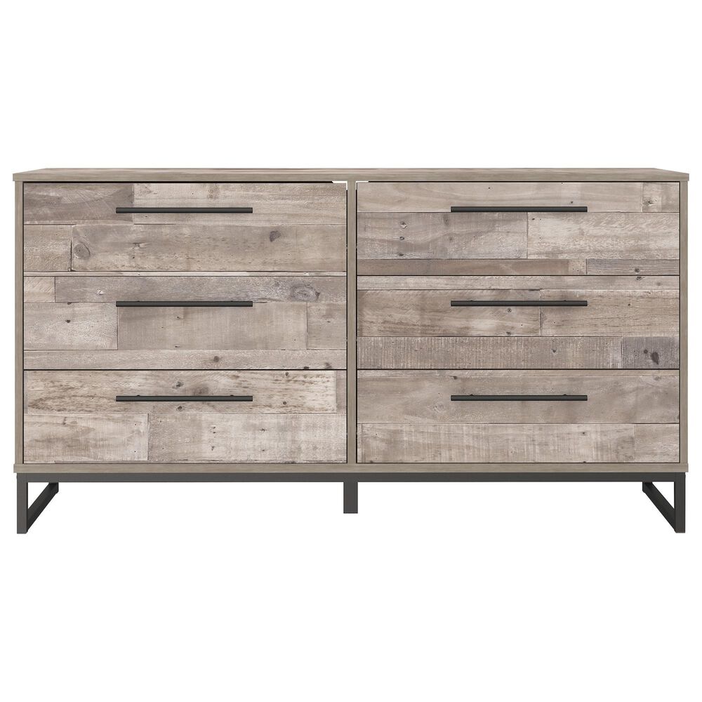 Ashley Neilsville 6-Drawer Dresser in Whitewash and Dark Brown, , large