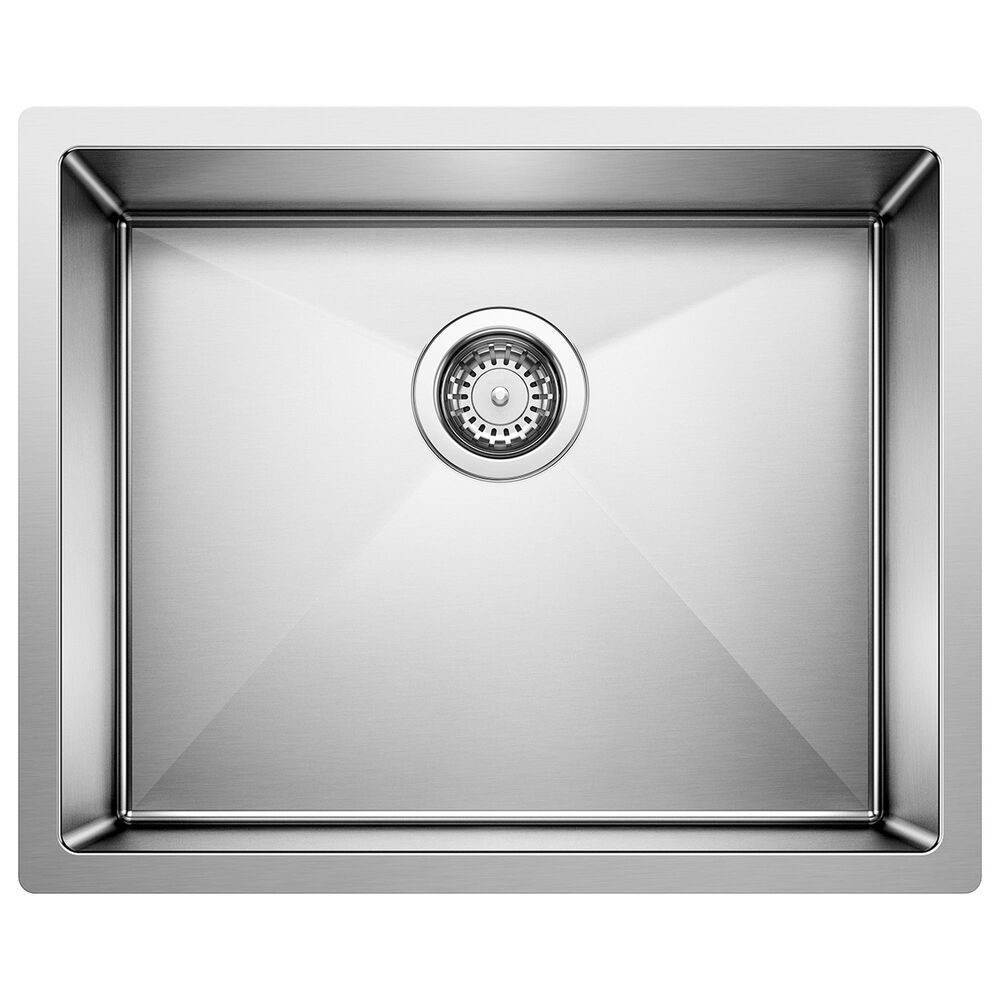 Blanco Precision 22" R10 Single Bowl Kitchen Sink in Satin Polished, , large