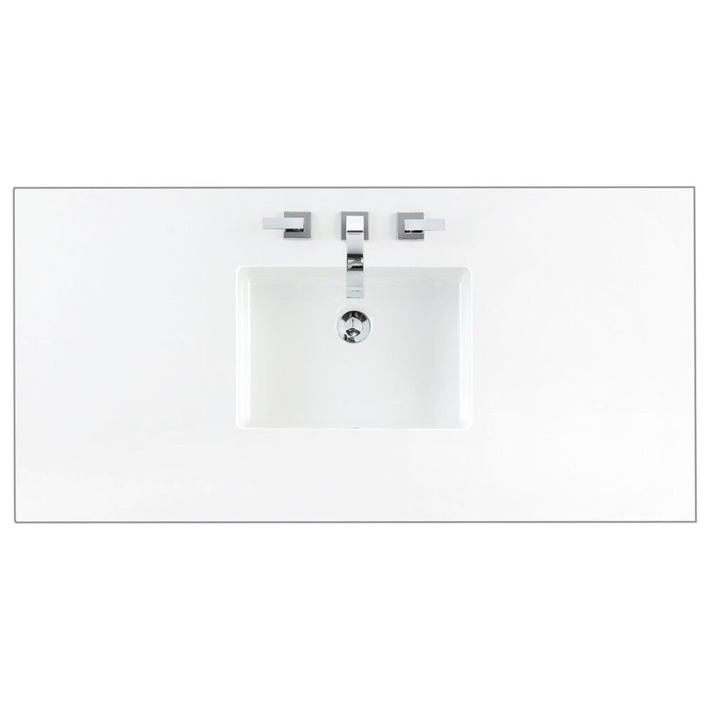 James Martin Vanities Olena 36&quot; Single Vanity in Light Mappa Burl and Polished White with 3 cm White Zeus Quartz Top, , large
