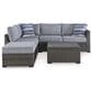 Ashley Petal Road 4-Piece Patio Sectional Set in Gray, , large