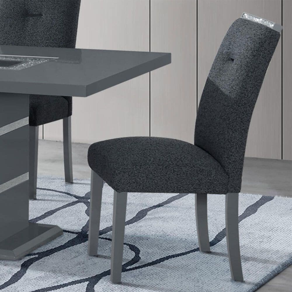 GLOBAL Monaco 5-Piece Rectangular Dining Set in Dark Grey and Silver, , large