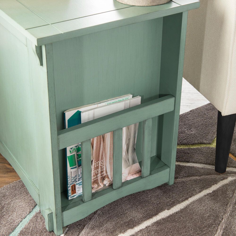 Linon Home Decor Parnell Side Table in Teal, , large