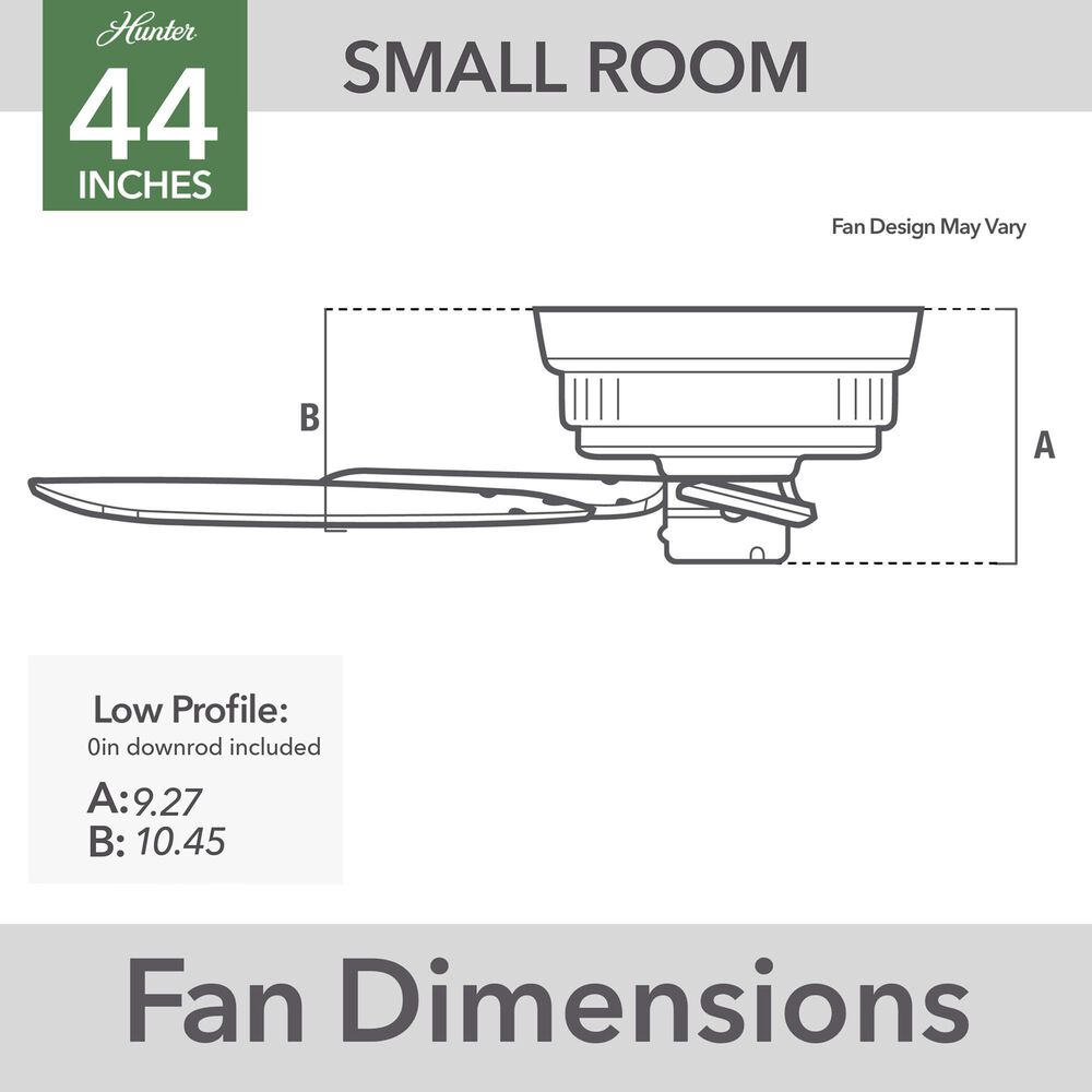 Hunter Terrace 44&quot; Outdoor Ceiling Fan in Matte Black, , large