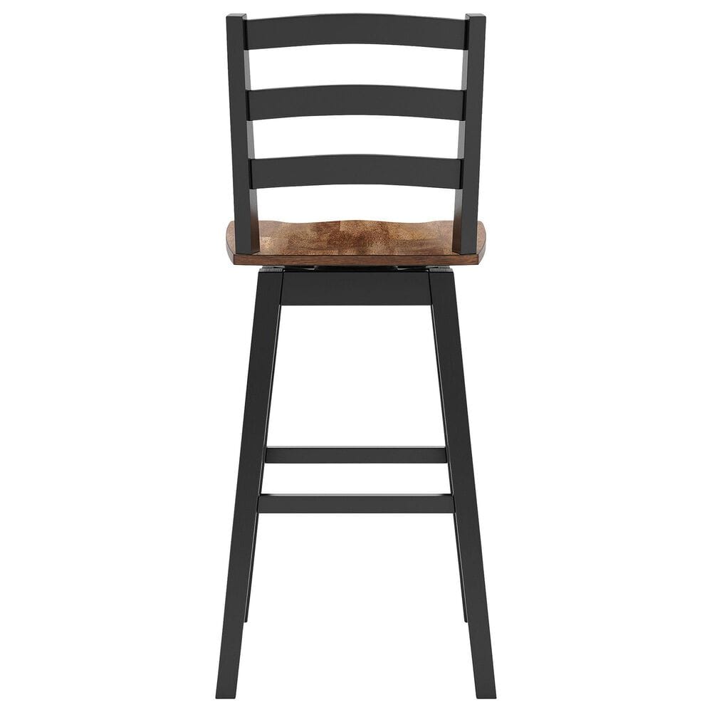 Ashley Wildenauer Swivel Bar Stool in Brown and Satin Black, , large