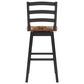 Ashley Wildenauer Swivel Bar Stool in Brown and Satin Black, , large