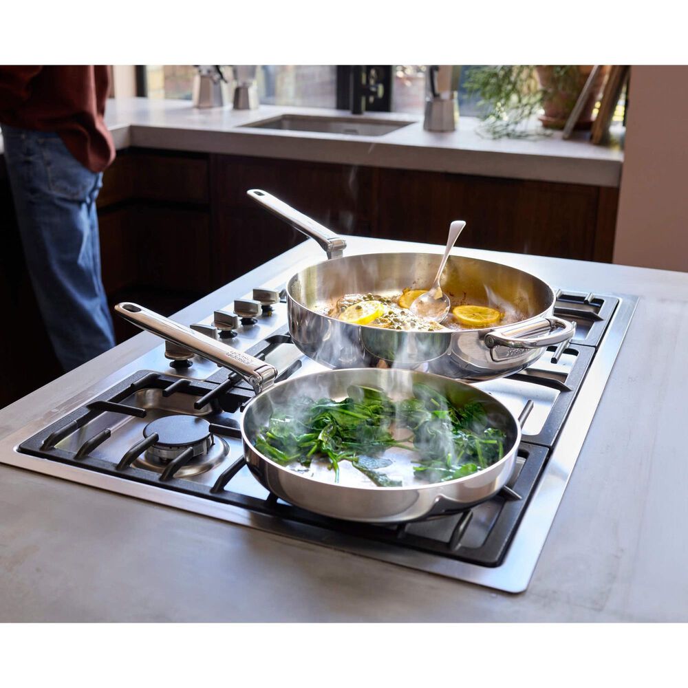 Joseph Joseph Space Steel Saute Pan with Folding Handle and Lid in Stainless Steel, , large